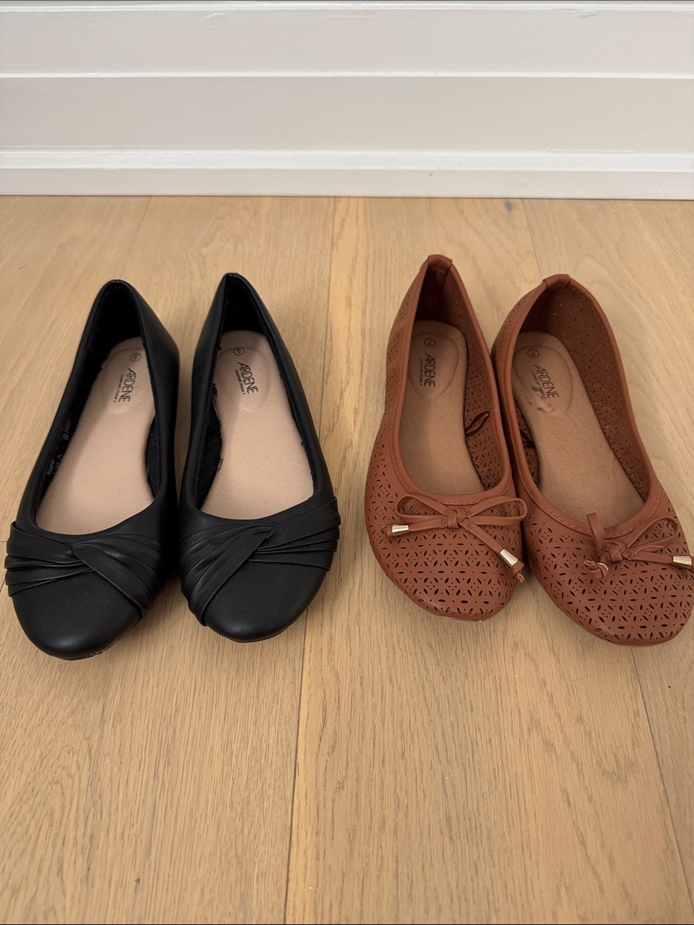 Ardene Black and Brown Ballet Flats Duo